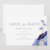 Modern Wildflower Wedding Save The Date (Voorkant / Achterkant)