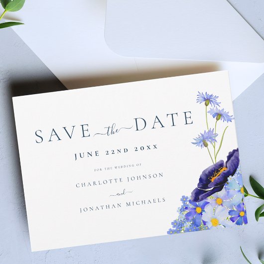 Modern Wildflower Wedding Save The Date