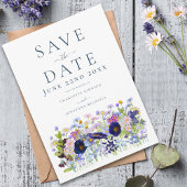 Modern Wildflower Wedding Save The Date