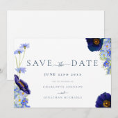 Modern Wildflower Wedding Save The Date (Voorkant / Achterkant)