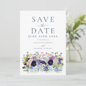 Modern Wildflower Wedding Save The Date (Staand voorkant)