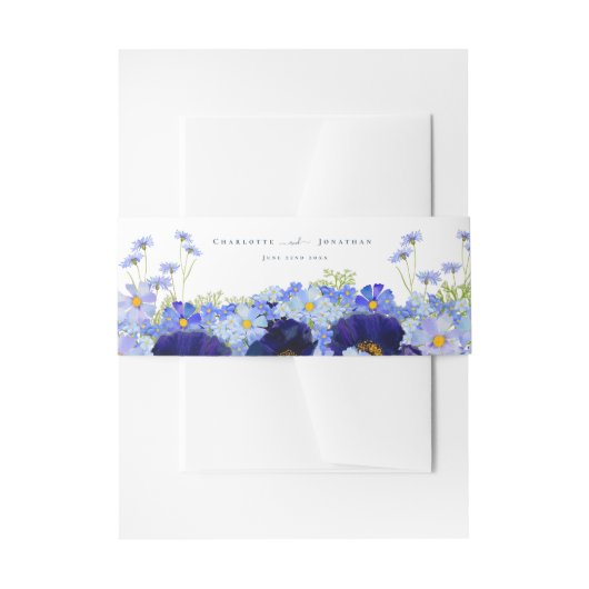 Modern Wildflower Wedding Uitnodigingen Wikkel (Voorkant Voorbeeld)