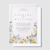 Modern Wildflower Wedding Vellum Uitnodigingen (Offset)