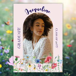 Modern Wildflowers Afstuderen 2025 Arch Foto Aankondiging