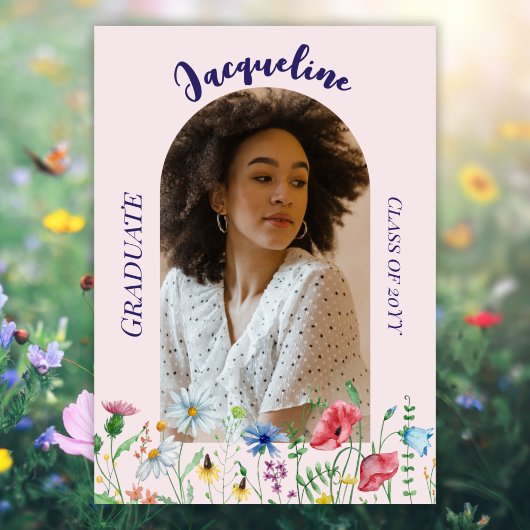 Modern Wildflowers Afstuderen 2025 Arch Foto Kaart