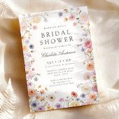 Modern Wildflowers Bridal Shower Kaart