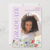 Modern Wildflowers Roze Afstuderen 2025 Boogfoto Aankondiging (Voorkant)