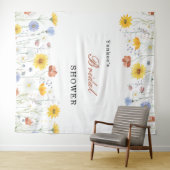 Modern wildflowers spring wedding Backdrop Decor Wandkleed (In Situ (horizontaal))