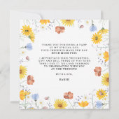 Modern wildflowers spring wedding bedankkaart (Achterkant)