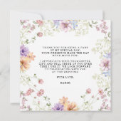 Modern wildflowers spring wedding bedankkaart (Achterkant)