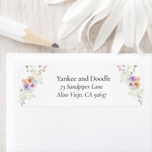 Modern wildflowers spring wedding etiket (Insitu)