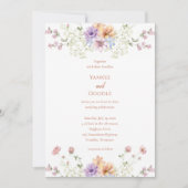 Modern wildflowers spring wedding kaart (Voorkant)