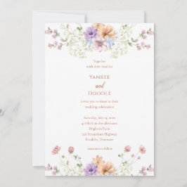 Modern wildflowers spring wedding kaart