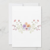 Modern wildflowers spring wedding kaart (Achterkant)