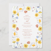 Modern wildflowers spring wedding kaart (Voorkant)