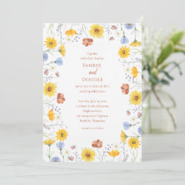 Modern wildflowers spring wedding kaart