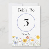 Modern wildflowers spring wedding kaart (Voorkant)