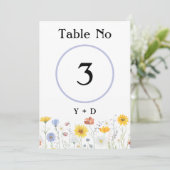 Modern wildflowers spring wedding kaart (Staand voorkant)