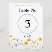 Modern wildflowers spring wedding kaart (Voorkant / Achterkant)