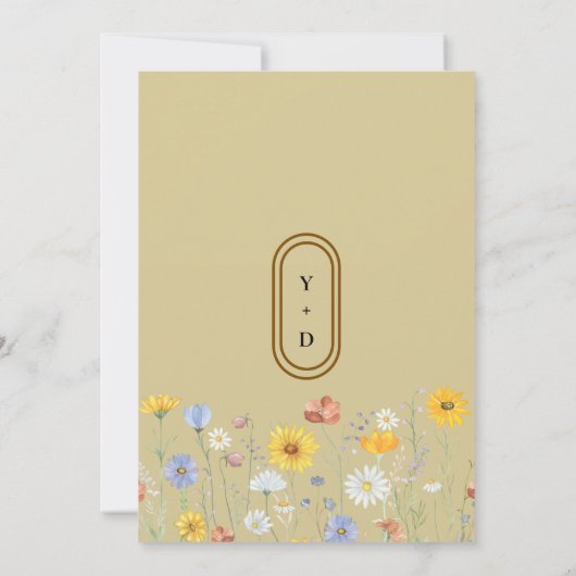 Modern wildflowers spring wedding save the date (Achterkant)