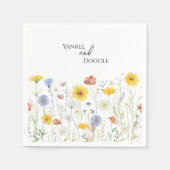 Modern wildflowers spring wedding servet (Voorkant)