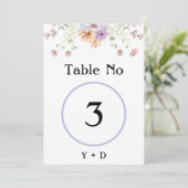 Modern wildflowers spring wedding Table Number  Kaart (Staand voorkant)
