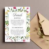 Modern Wildflowers Wedding Details Kaart