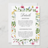 Modern Wildflowers Wedding Details Kaart (Voorkant)