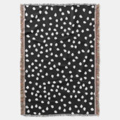Modern Willekeurig Polka Dot Patroon Zwart-wit Deken (Voorkant Verticaal)