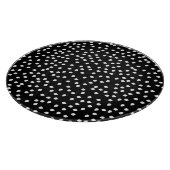 Modern Willekeurig Polka Dot Patroon Zwart-wit Snijplank (Hoek)