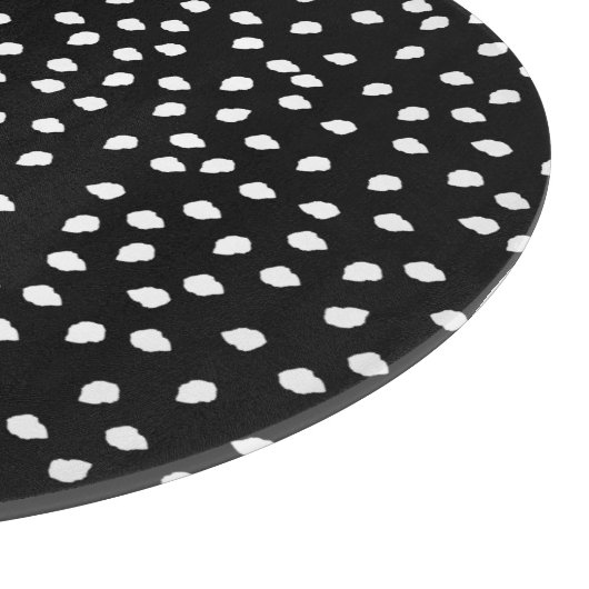 Modern Willekeurig Polka Dot Patroon Zwart-wit Snijplank (Hoek)