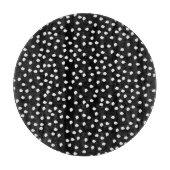 Modern Willekeurig Polka Dot Patroon Zwart-wit Snijplank (Voorkant)