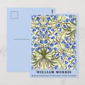 Modern William Morris Blue Floral Leaves Briefkaart (Voorkant / Achterkant)