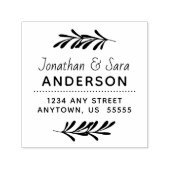 Modern Willow Leaves retouradres Zelfinktende Stempel (Design)