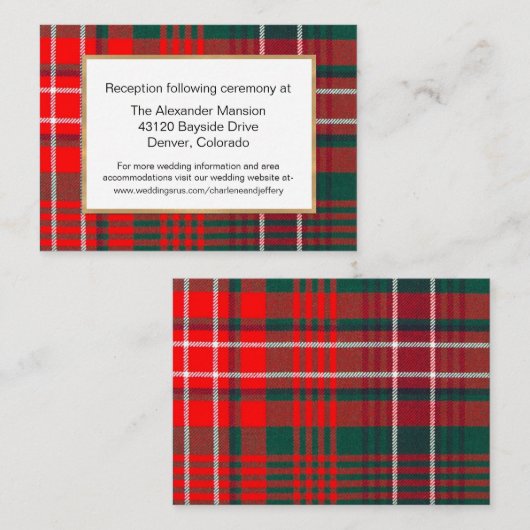Modern Wilson Tartan Bond Kaart (Voorkant / Achterkant)