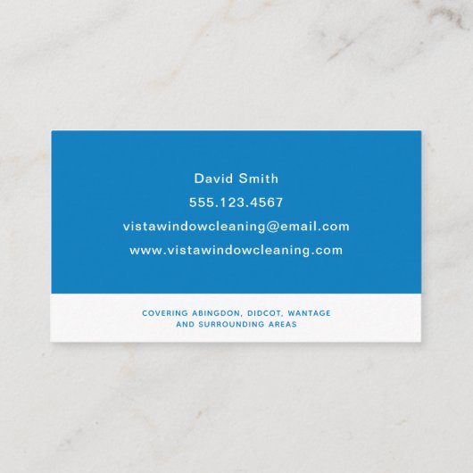Modern Window Cleaning Blue Minimalist Visitekaartje (Achterkant)