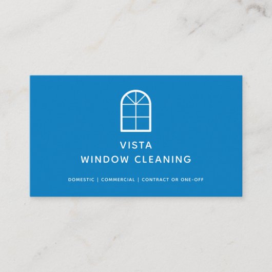 Modern Window Cleaning Blue Minimalist Visitekaartje (Voorkant)
