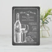 Modern Wine & Cheese Baby shower Invitation Kaart (Staand voorkant)