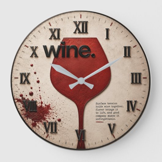 Modern Wine Glass Minimalist Grote Klok (Voorkant)