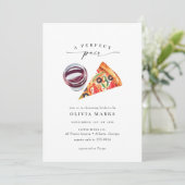 Modern Wine & Pizza Perfect Pair Vrijgezellenfeest Kaart (Staand voorkant)