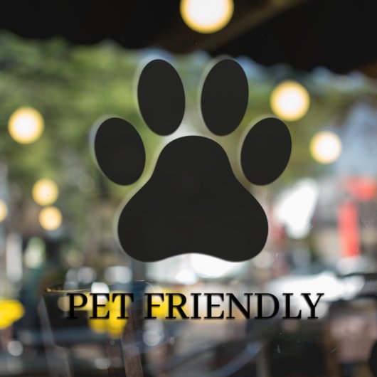 Modern Winkelraam Pet Friendly Raamsticker