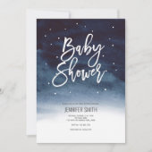 Modern, Winter, Baby Boy, Baby shower Kaart (Voorkant)