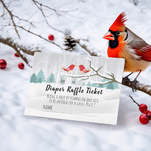 Modern Winter Baby shower Diaper Raffle Ticket Informatiekaartje