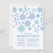 Modern Winter Blue Snowflakes Holiday Kaart (Voorkant)