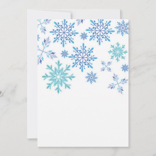 Modern Winter Blue Snowflakes Holiday Kaart (Achterkant)