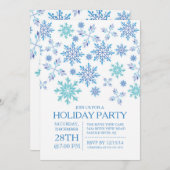 Modern Winter Blue Snowflakes Holiday Kaart (Voorkant / Achterkant)