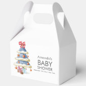 Modern Winter Bow Christmas Tree Baby Shower  Bedankdoosjes (Achterkant)