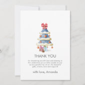 Modern Winter Bow Christmas Tree Baby Shower  Bedankkaart (Voorkant)