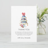 Modern Winter Bow Christmas Tree Baby Shower  Bedankkaart (Staand voorkant)