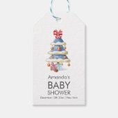 Modern Winter Bow Christmas Tree Baby Shower  Cadeaulabel (Voorkant)